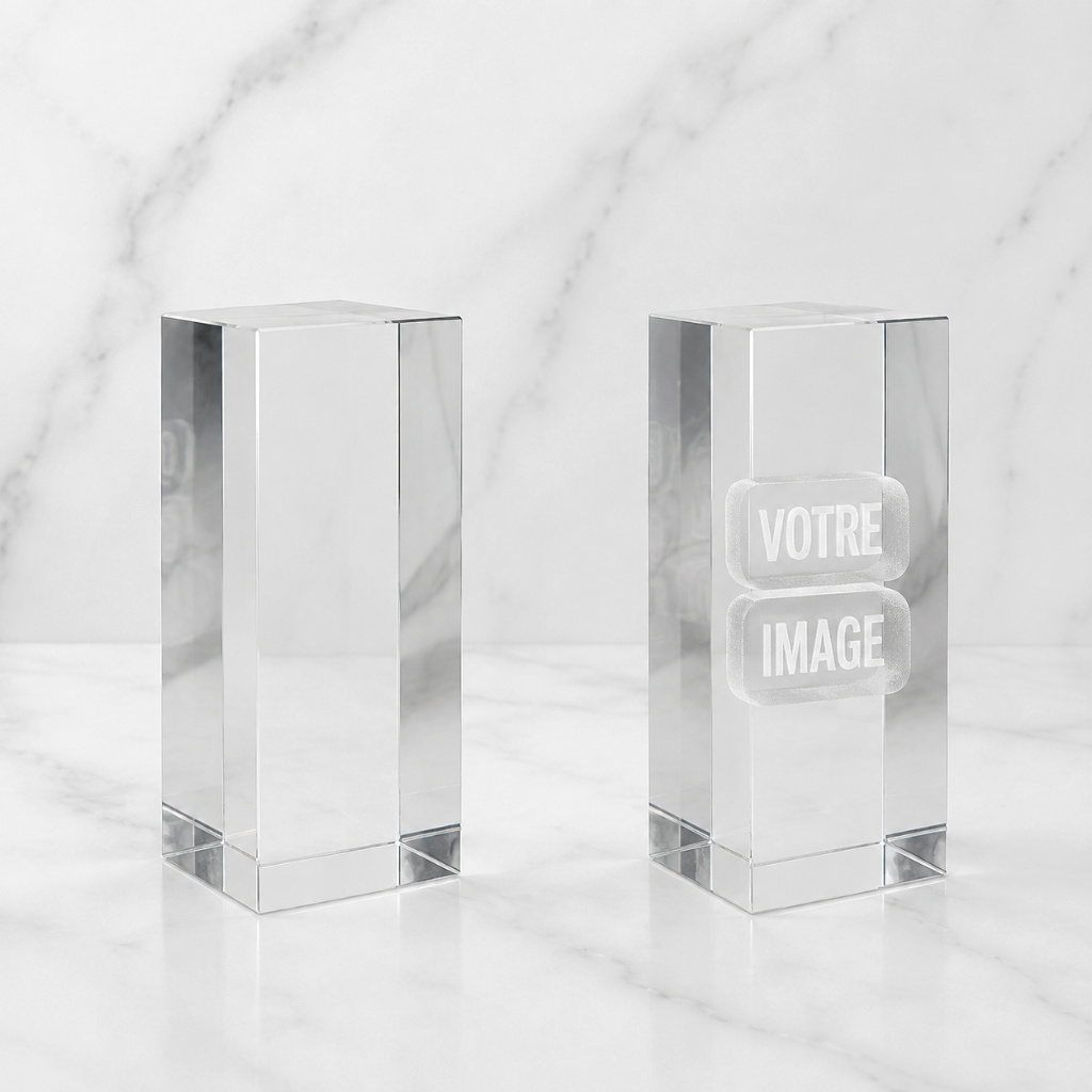 Bloc de cristal gravé (rectangulaire)