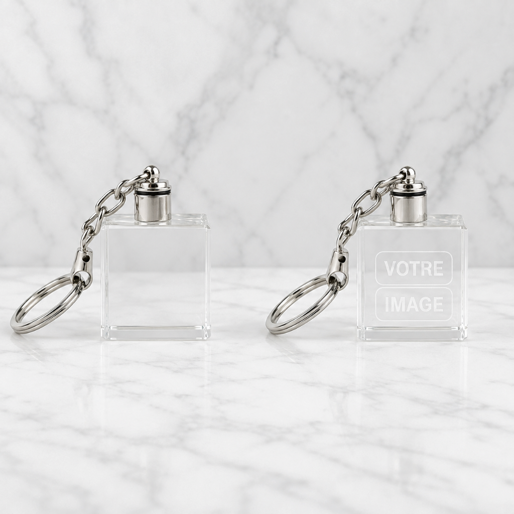Porte-clés cristal gravé