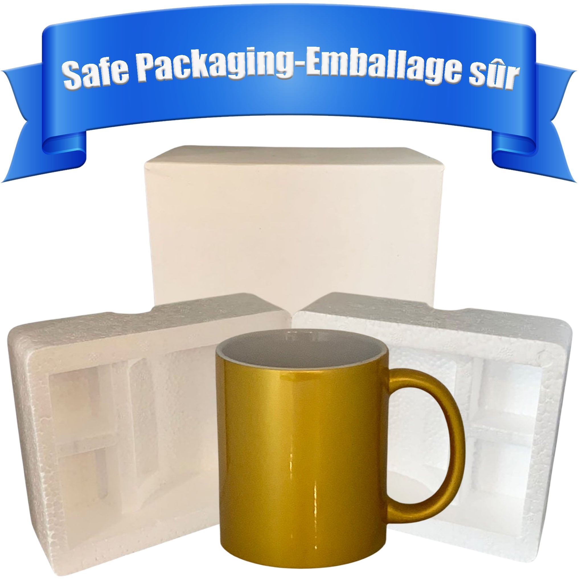 Tasse 11oz fini perlé or à personnaliser
