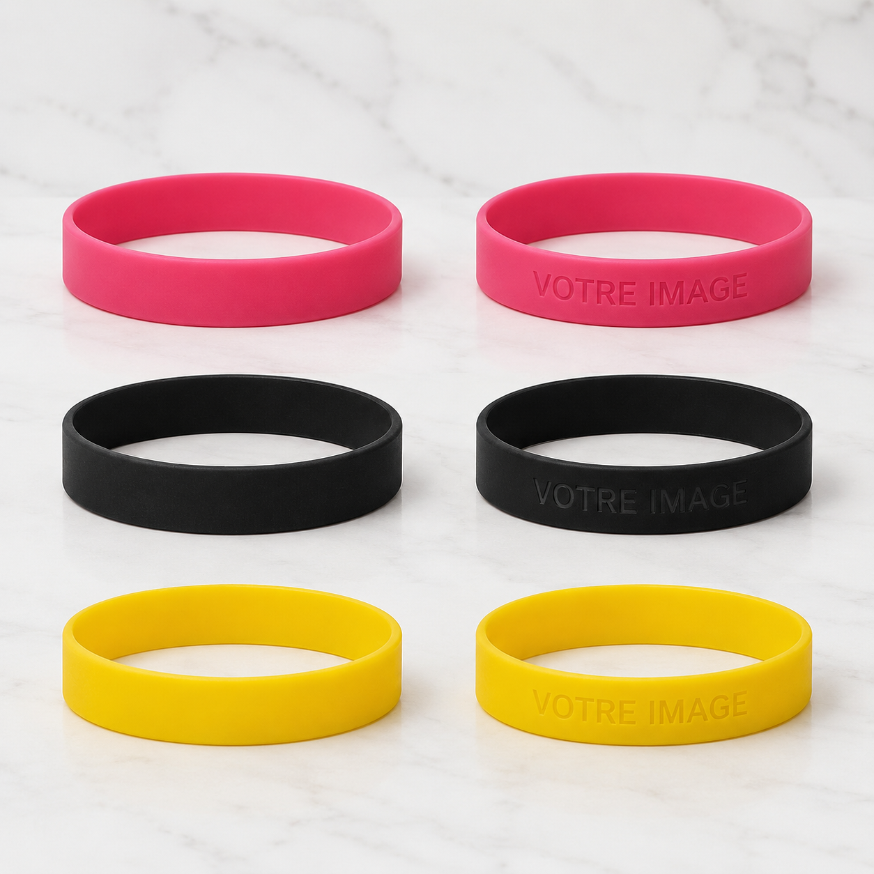 Bracelet en silicone gravé