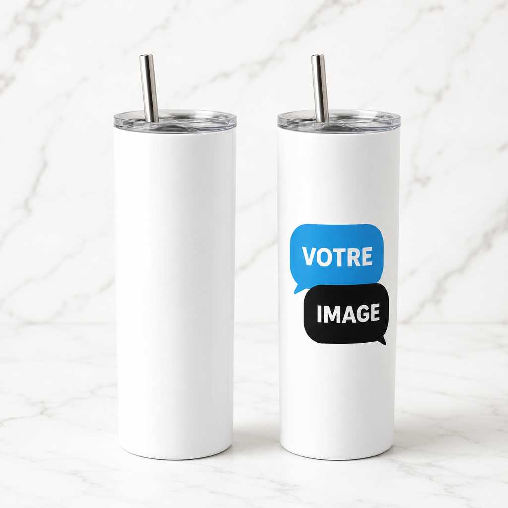 Tumbler isotherme blanc 20oz personnalisé