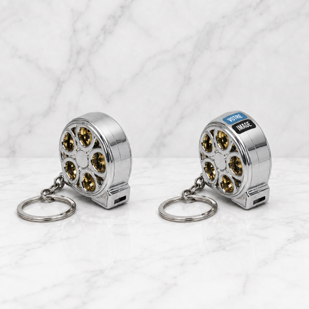 Porte-clés barillet inox/or — UV DTF