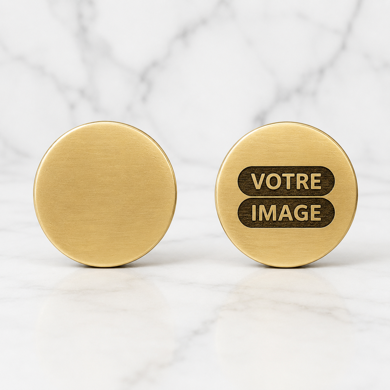 Médaillon laiton gravé au laser