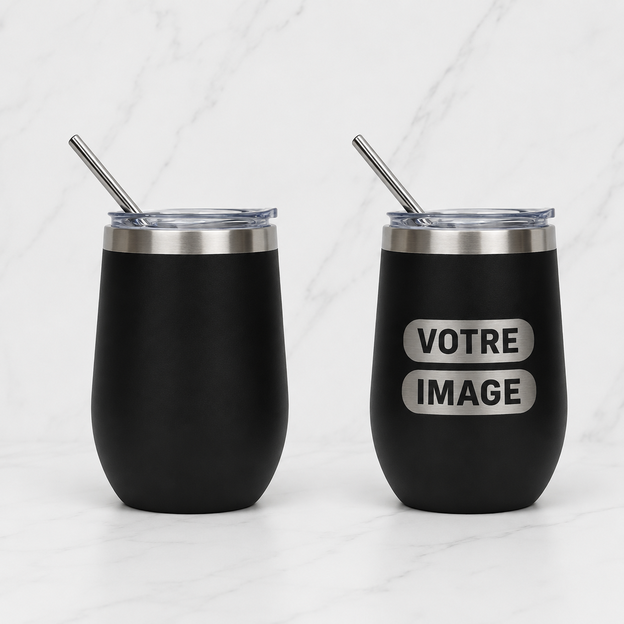 Tumbler à vin 12oz personnalisé DTF