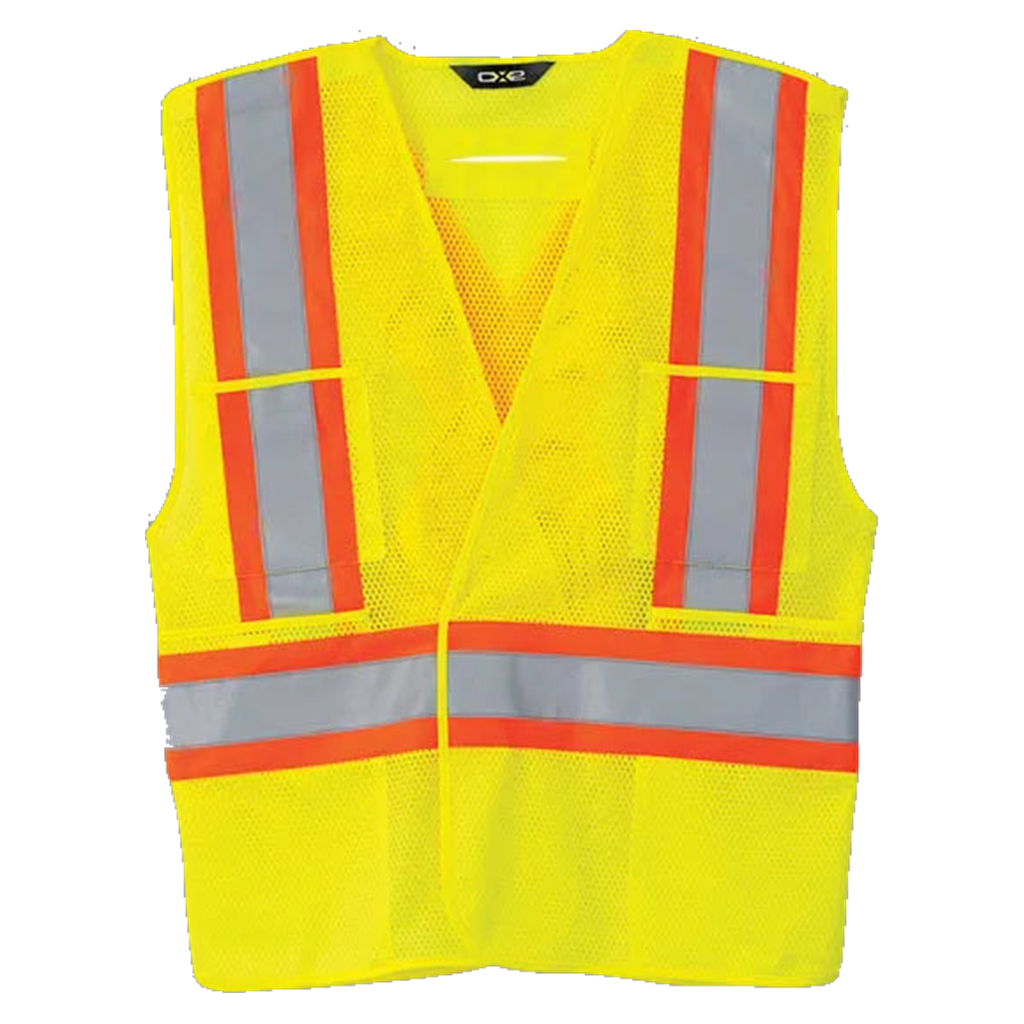 Veste de sécurité en filet CX2 Guardian jaune haute visibilité, vue de face