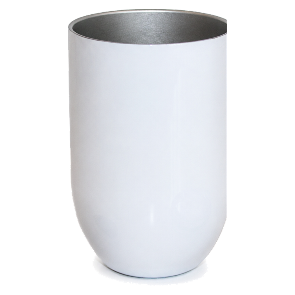 Tumbler à vin 12 oz blanc en acier inoxydable