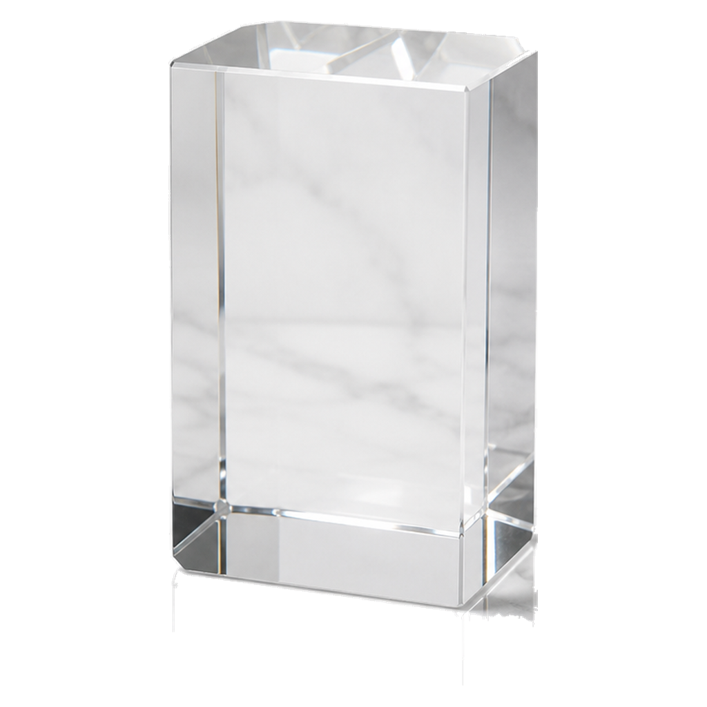 Bloc de cristal gravé (petit rectangulaire)
