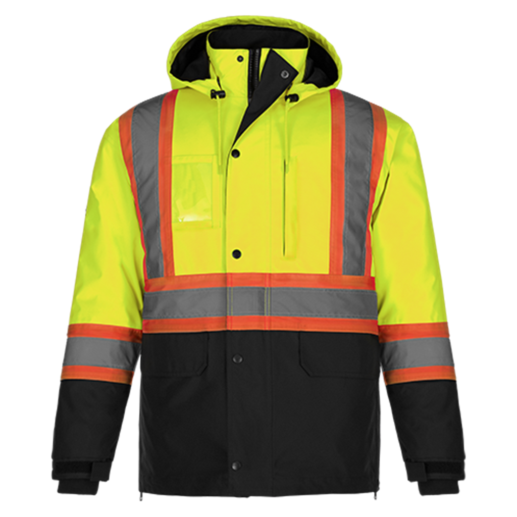 Parka 5 en 1 CX2 Kenworth jaune haute visibilité, vue de face