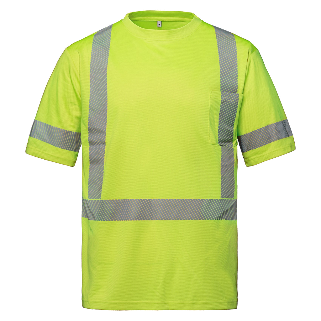 T-shirt CX2 LUMEN jaune fluo, vue de face
