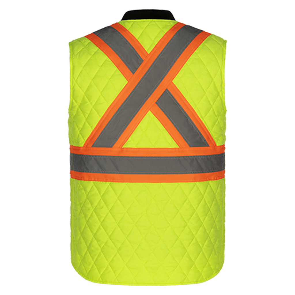 Veste matelassée CX2 Mack jaune haute visibilité, vue de dos