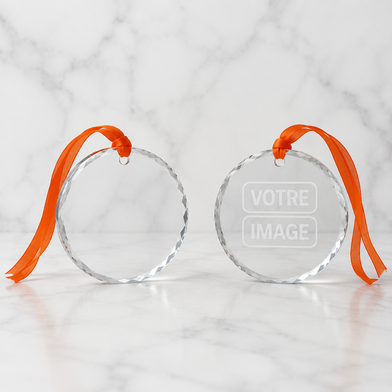 Ornement de Noël en cristal gravé