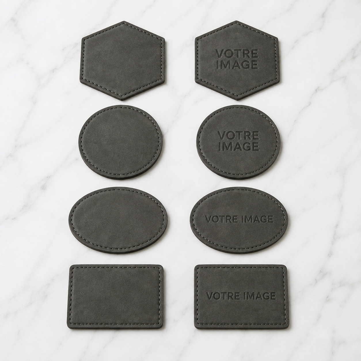 Patch cuir gravé thermocollant