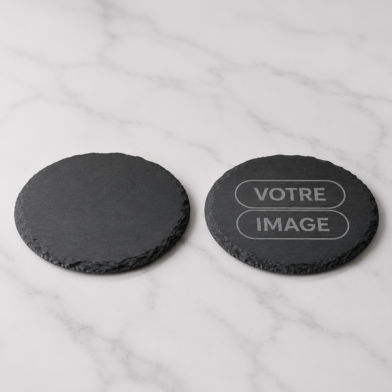 Sous-verre en ardoise gravé (rond)