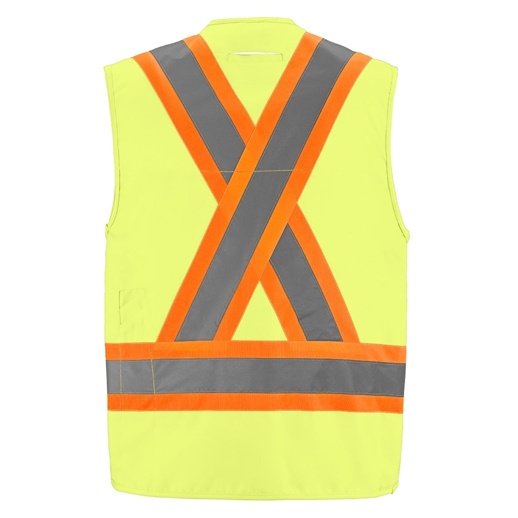 Veste d'arpenteur CX2 Surveyor jaune haute visibilité, vue de dos