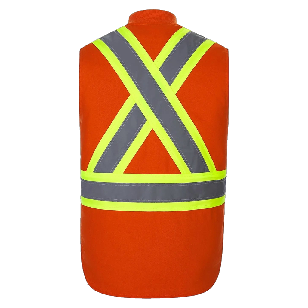 Veste sherpa CX2 Titan orange haute visibilité, vue de dos